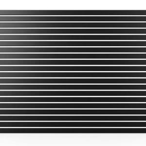 2400mm by 1800mm black aluminium horizontal slat fence panel kit, 65mm slats with 14mm privacy gaps.