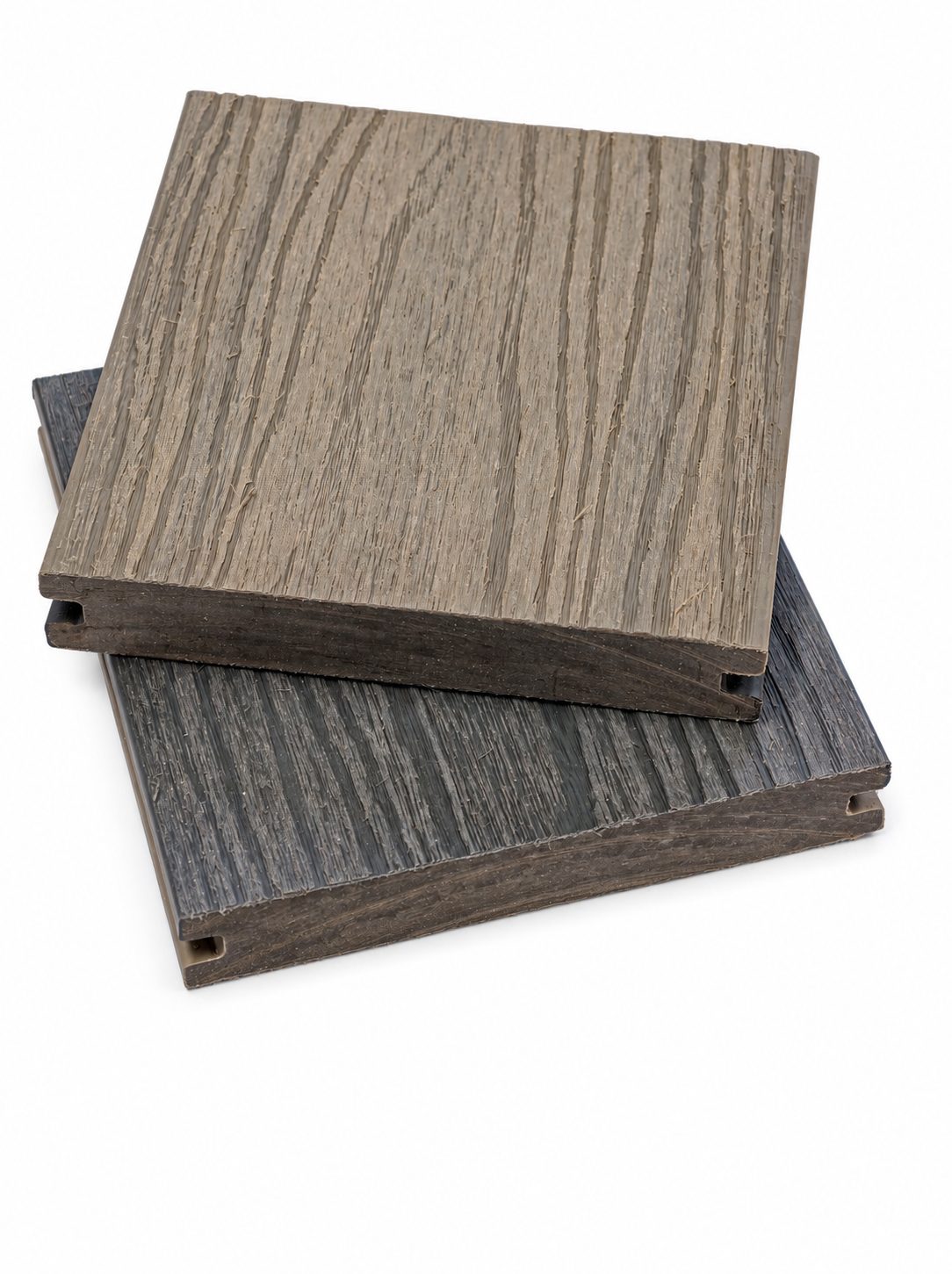 5400mm x 140mm x 22mm Second Generation Co-Extrusion Solid WPC Decking Board - Sanded Gray + Antique Wood