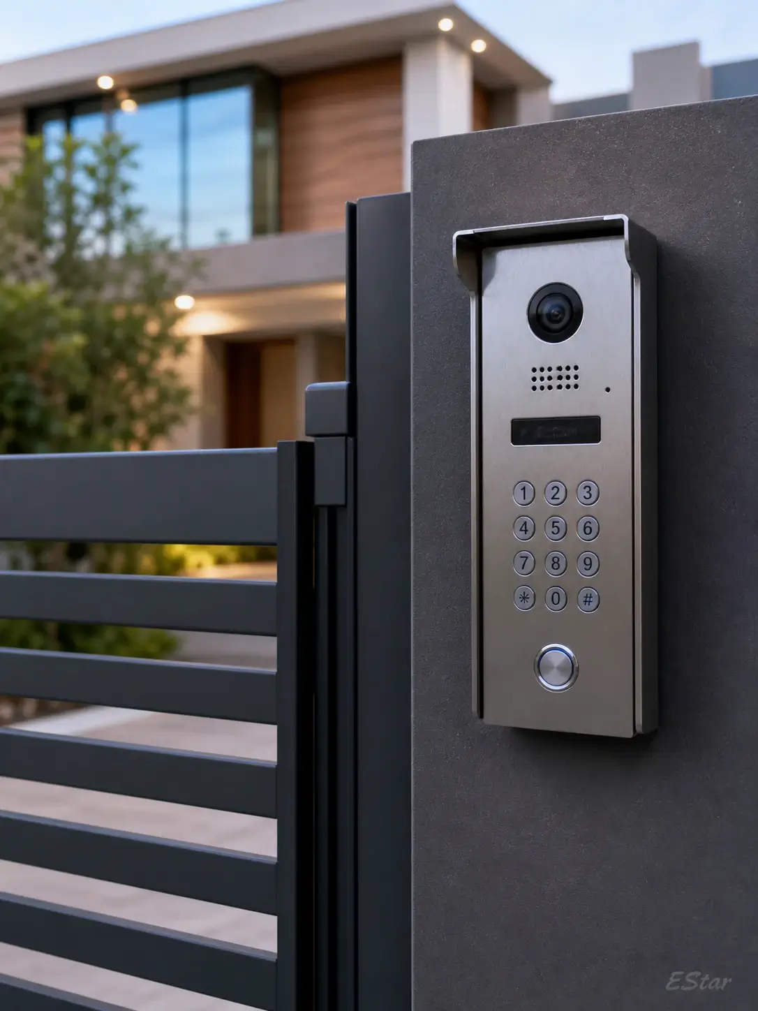 Access control keypad and automation system for aluminum gate door
