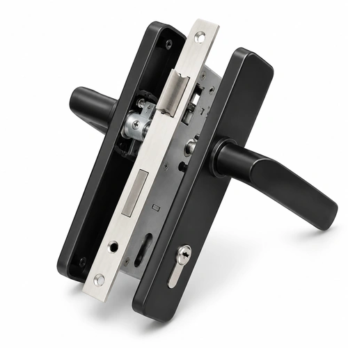 Gate lock accessory for pedestrian gate and fence installation