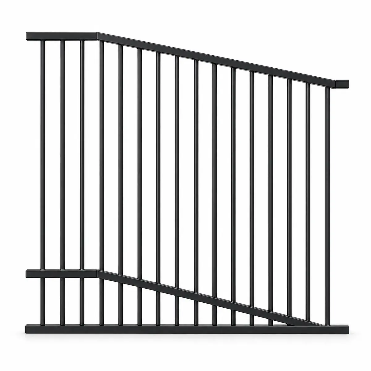 1450×1400–1200mm Aluminium Raked Pool Fence Panel | Pool Compliant Sloped Pool Fencing