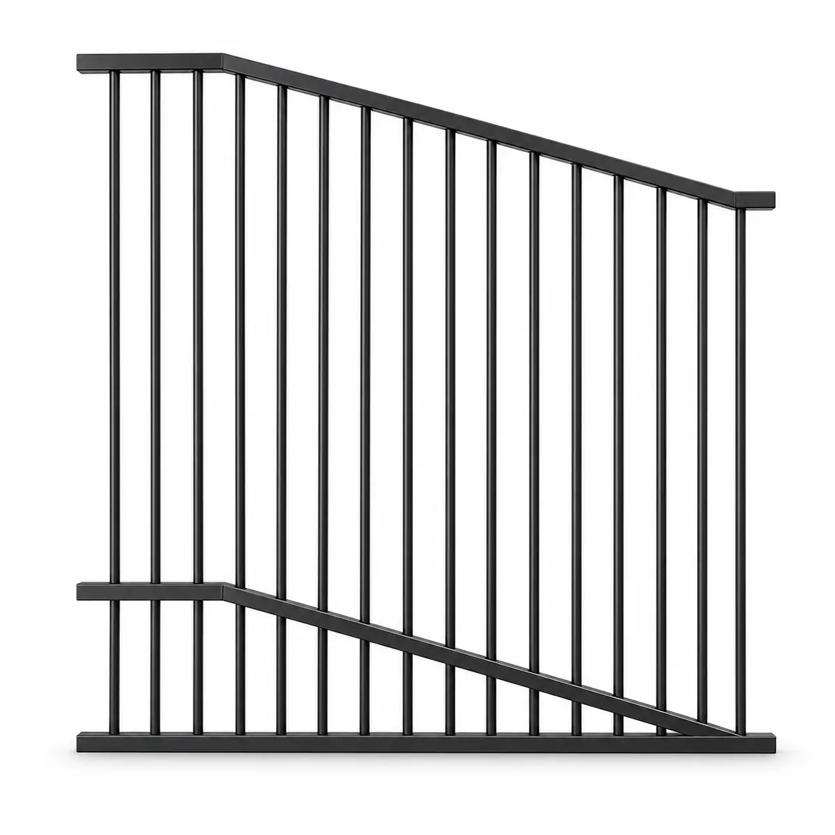 1450×1500–1200mm Aluminium Raked Pool Fence Panel | Pool Compliant Sloped Pool Fencing