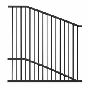 1450×1600–1200mm Aluminium Raked Pool Fence Panel | Pool Compliant Sloped Pool Fencing