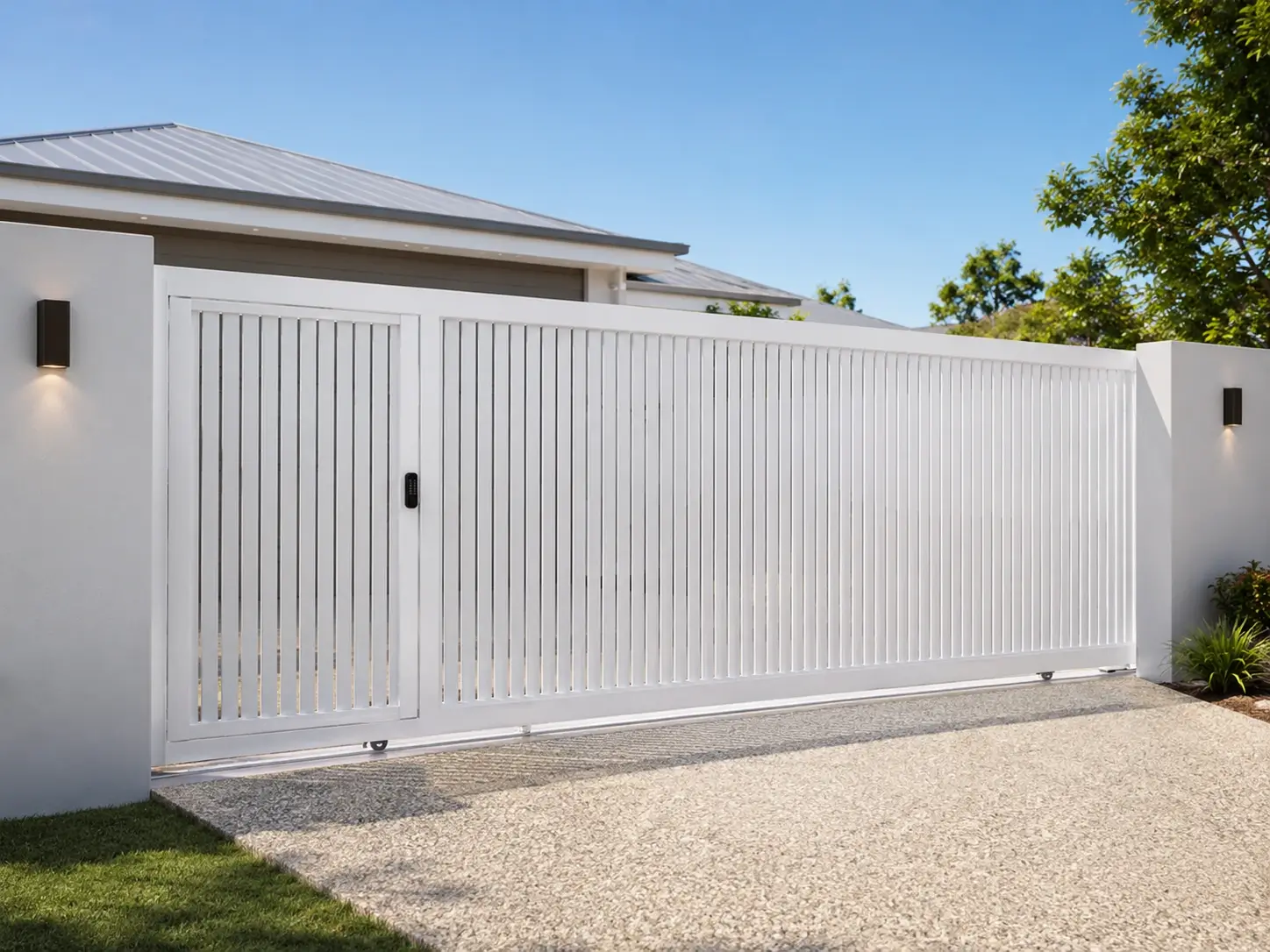 Modern aluminium vertical slat fence finished project by EStar Wholesale
