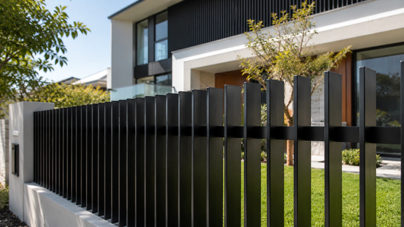 Modern aluminium blade fence panels for Australian homes
