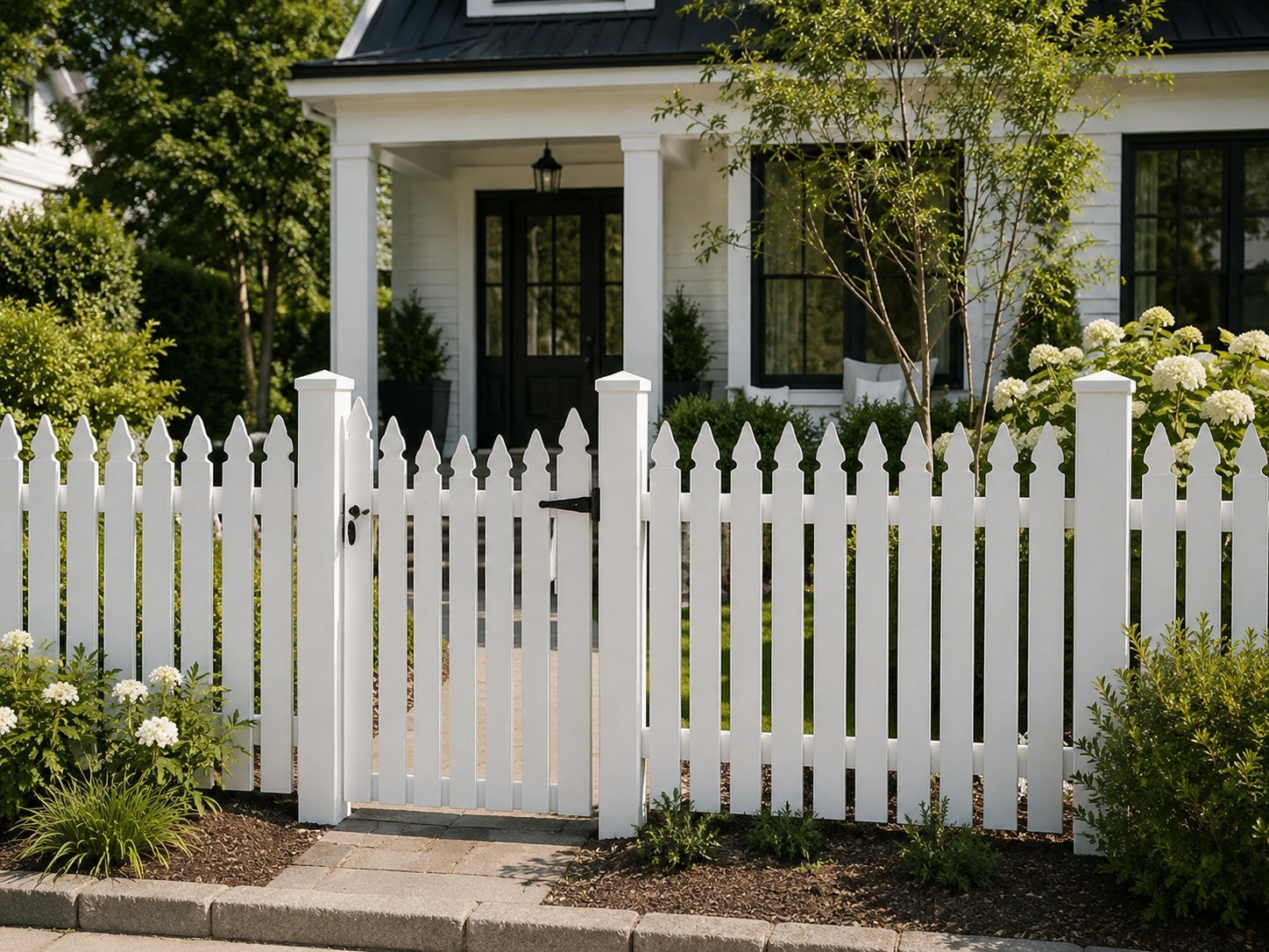 Classic modern aluminium picket fence for residential home
