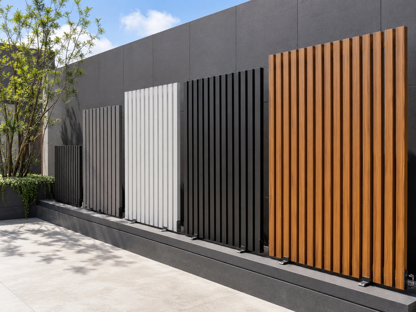 Custom aluminium batten fence panels for modern residential projects