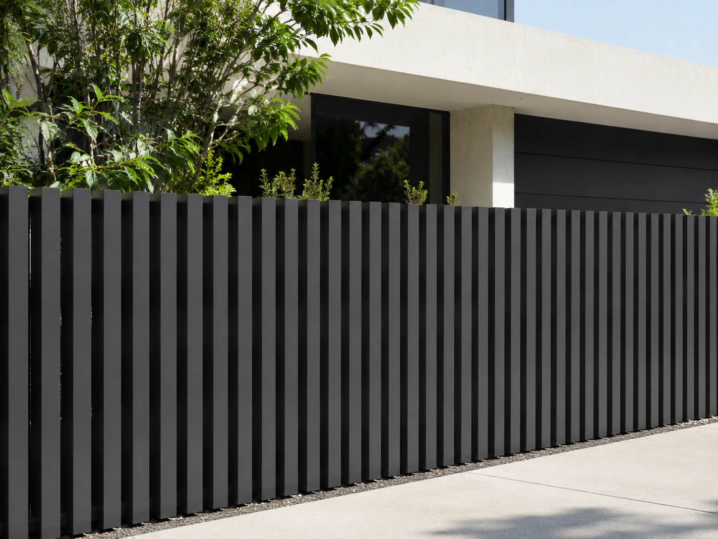Monument aluminium batten fence panels
