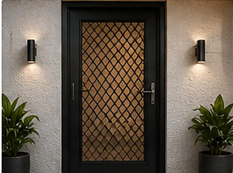 Security door with diamond mesh design for Australian home entrance