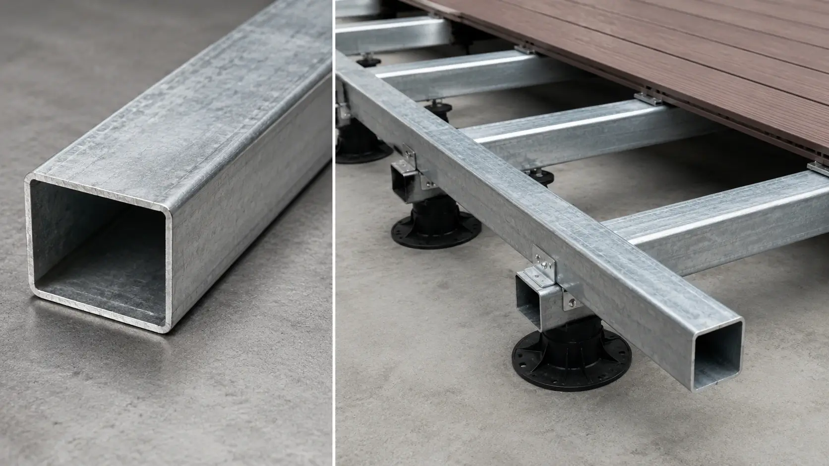 100x50 steel tube for composite WPC decking frame