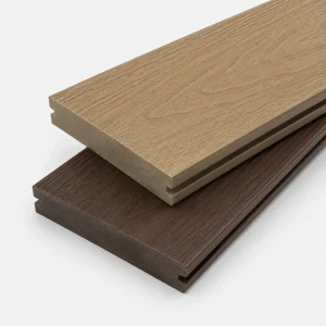 Second Generation Co-Extrusion Solid WPC Decking Board - Lemon + Walnut