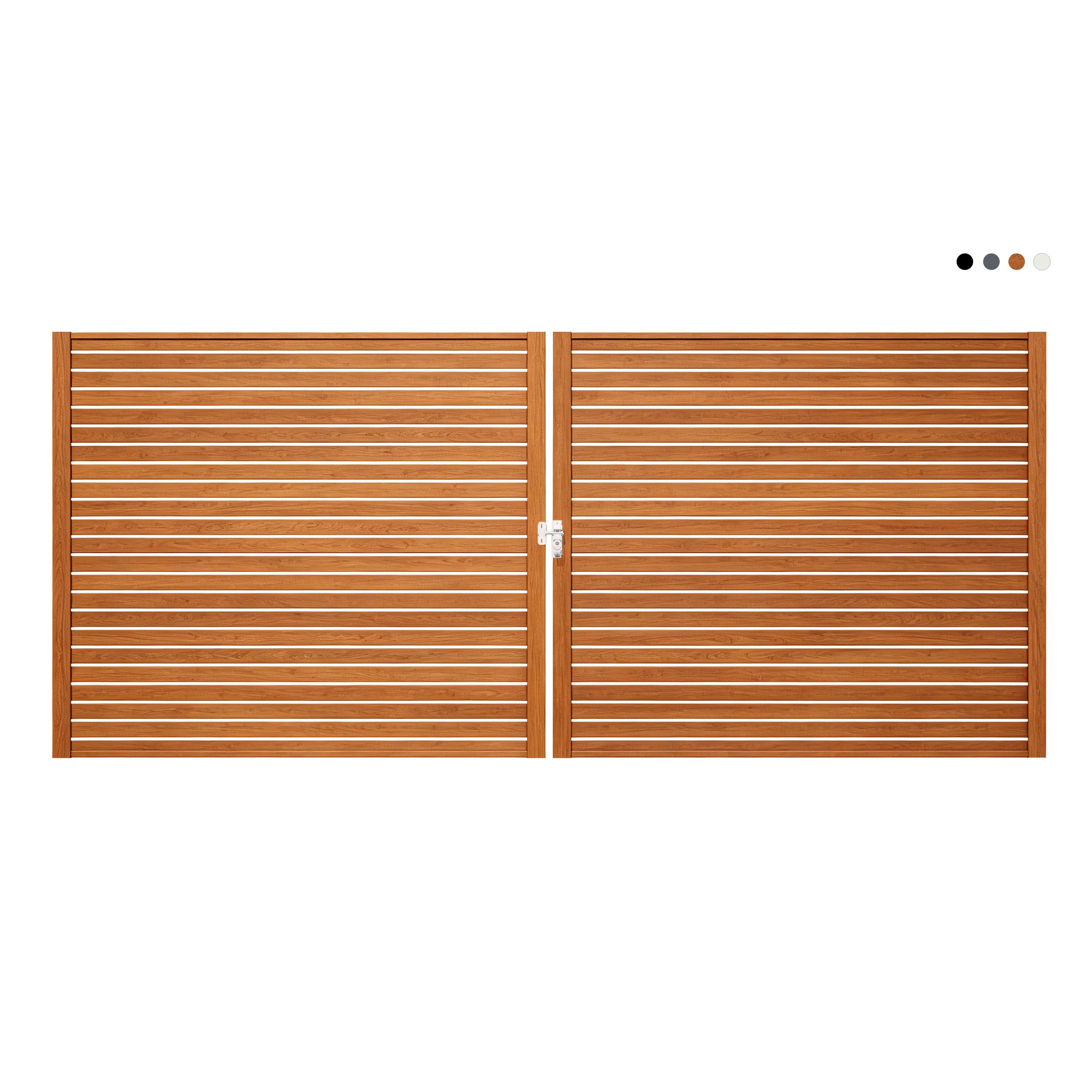 Aluminium Horizontal Slat Double Swing Gate - Image 5