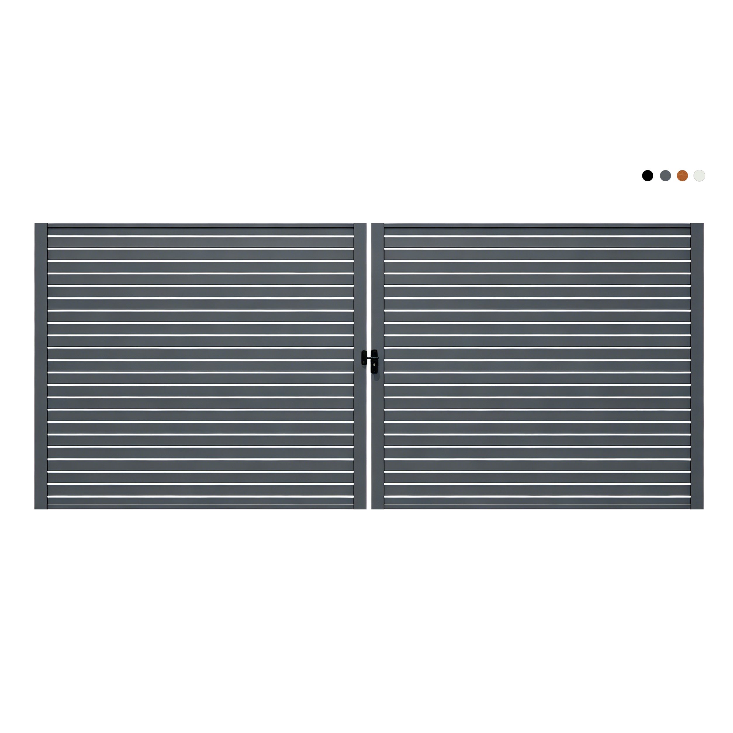 Aluminium Horizontal Slat Double Swing Gate