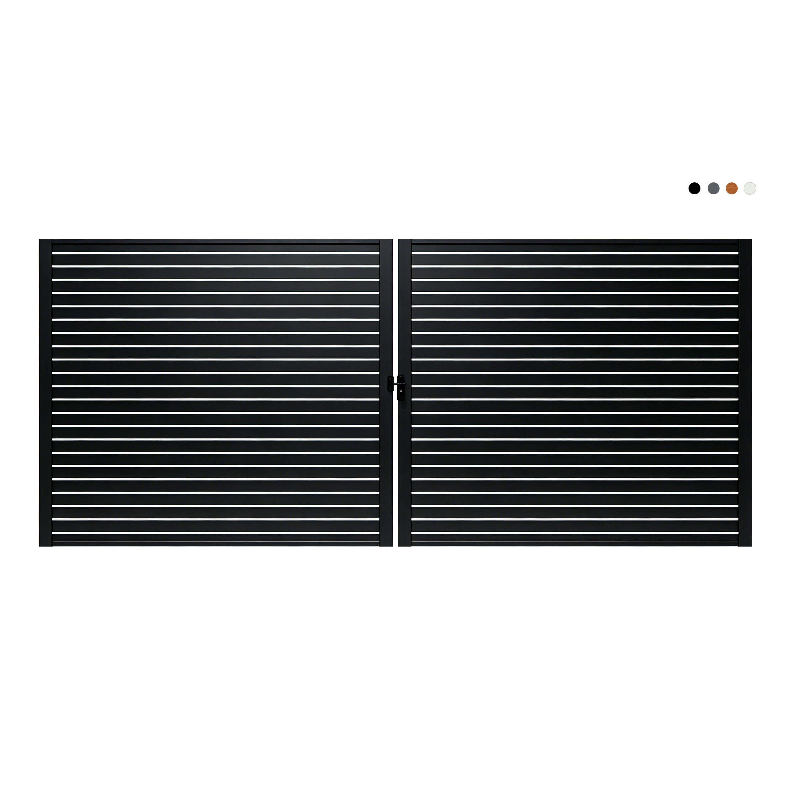 Aluminium Horizontal Slat Double Swing Gate - Image 2
