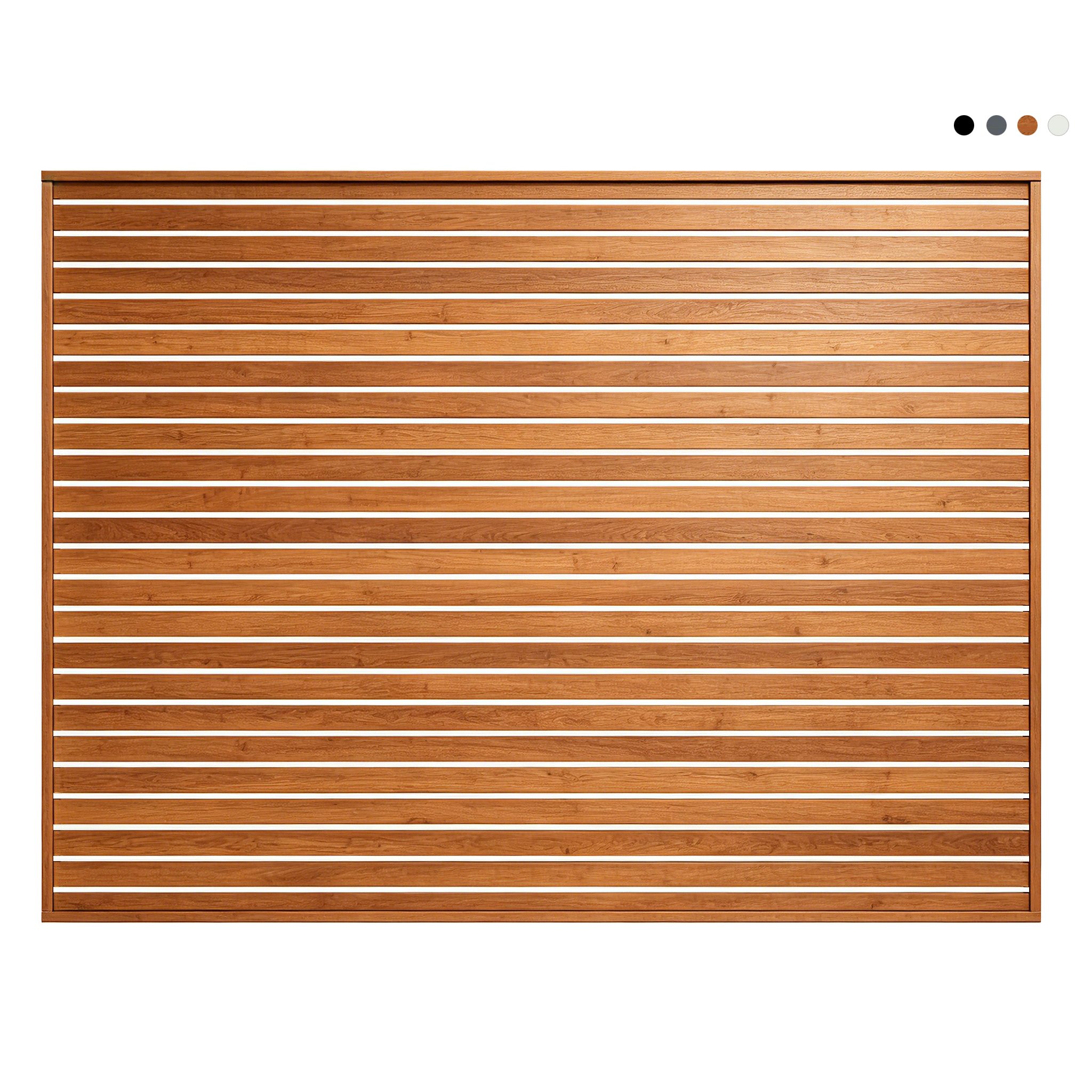 Aluminium 65 x 16mm Horizontal Slat Fence Panel – Oak Timber Look